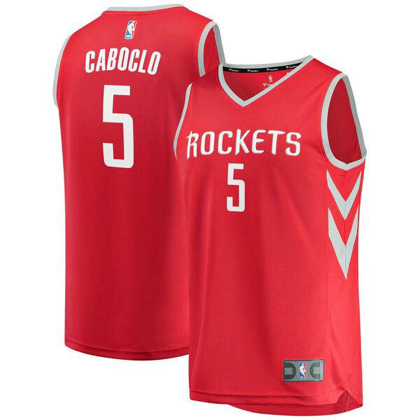 Maillot nba Houston Rockets Icon Edition Homme Bruno Caboclo 5 Rouge